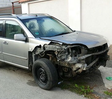 Vehicle with collision damage